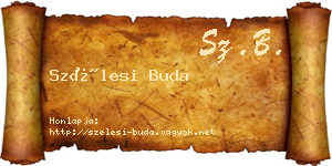 Szélesi Buda névjegykártya